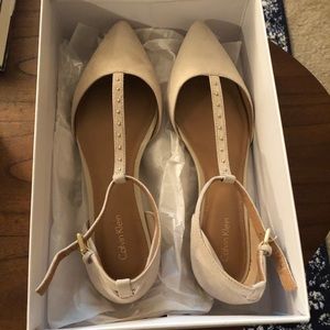 Calvin Klein Studded Suede Flats